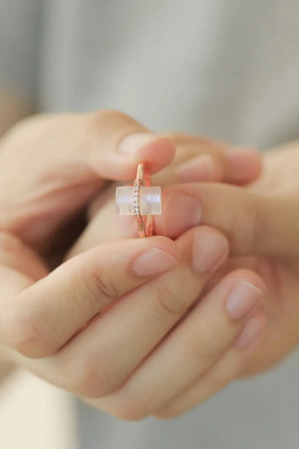 Natural Moonstone Platinum-Plated Ring Moonstone - Tophatter Daily Deals